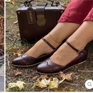 Charlie Stone Dark Cacao Ballet Mary Jane Flats Size 9.5 40 NWT
